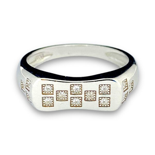 BROTHERS ZIRCON 92.5 FINE SILVER RING