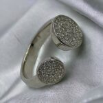 Multiple Zircon Diamond Silver Ring