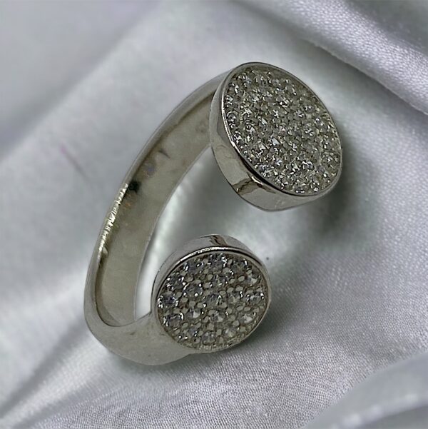 Multiple Zircon Diamond Silver Ring