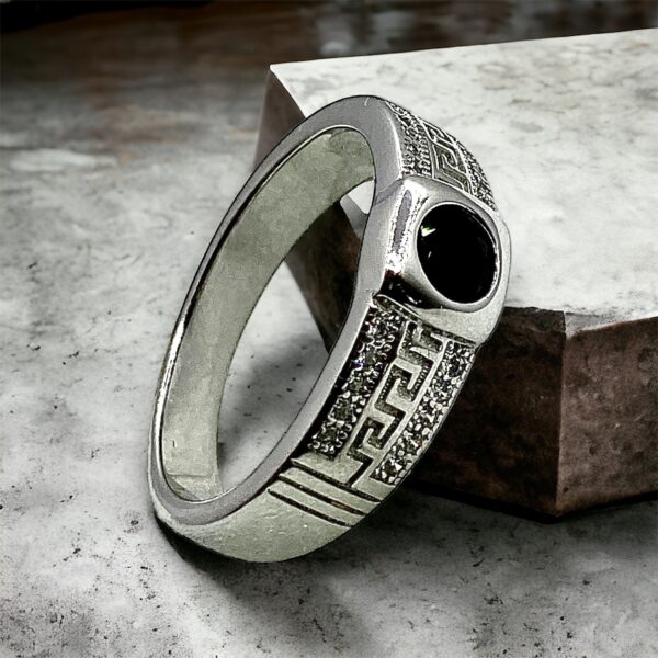 Black Zircon Ring With Micro Zircon Stone Ring - Image 4