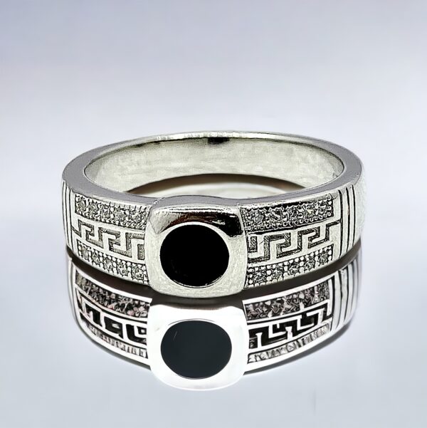 Black Zircon Ring With Micro Zircon Stone Ring - Image 2