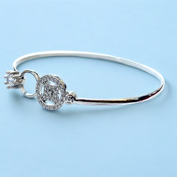 92.5 Sterling Silver Kada With Zirconia diamonds - Image 3