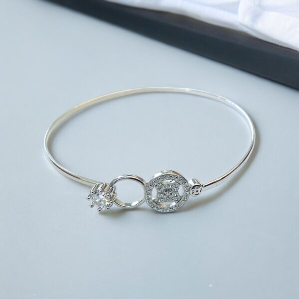92.5 Sterling Silver Kada With Zirconia diamonds - Image 2