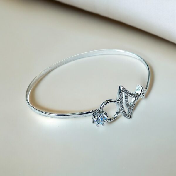Amazing 92.5 Sterling Silver Kada With Zirconia diamonds - Image 2