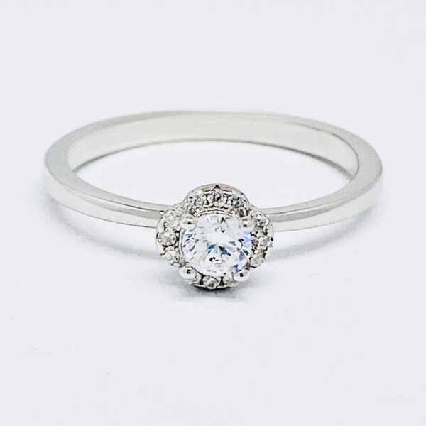 solitaire set in 92.5 sterling silver ring