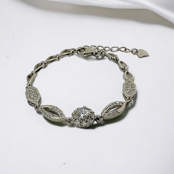 Sparkling Elegance Sterling Silver Diamond Bracelet - Image 4
