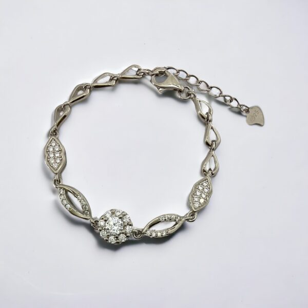 Sparkling Elegance Sterling Silver Diamond Bracelet - Image 5