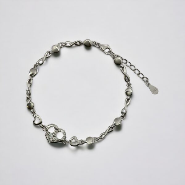 Sterling Silver Heart Bracelet - Image 4