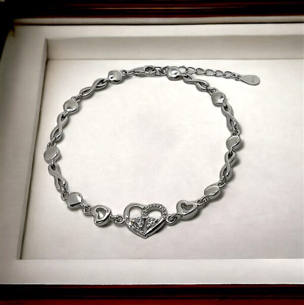 Sterling Silver Heart Bracelet - Image 3