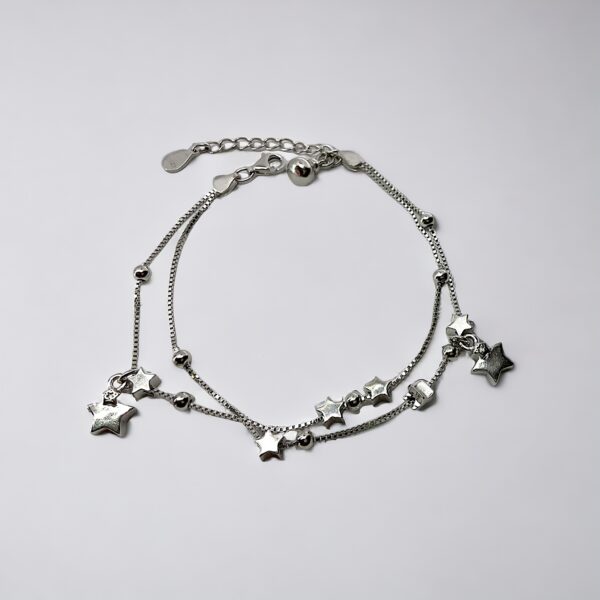 Silver Two Chain Stunning Bracelet