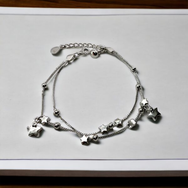 Silver Two Chain Stunning Bracelet - Image 4