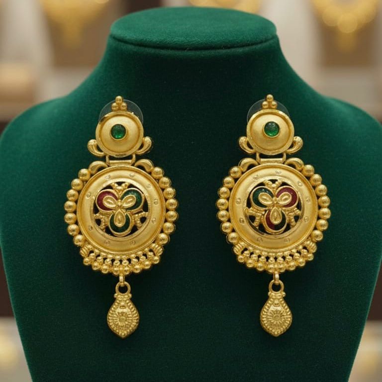 Meenakari Gold Earring | SANJ